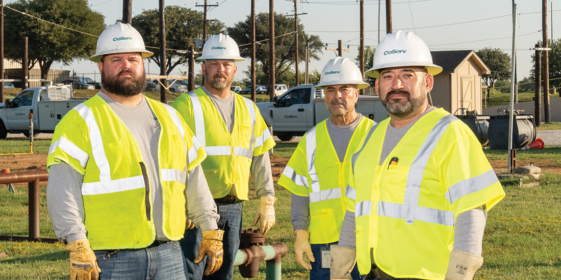 Gas Service Technician Josh Burrus, Gas Operations Field Supervisor Gregg Gray, Gas Service Operations Technician Tino Acosta and Gas Service Technician Jose Abundiz. Photos by BRIAN ELLEDGE